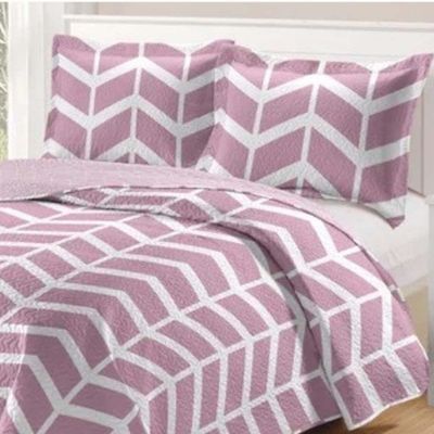 Kit Cobre Leito Colcha Daily King 3 Peças Dupla Face Estampado - Modelo 68 - 100% Poliéster