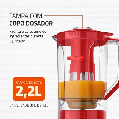Liquidificador Mondial com Filtro L99 FR 500W 2,2L Vermelho 127V 127V