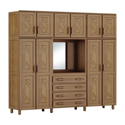 Guarda-roupa Grécia Capelinha Casal Imbuia Espelho 10 Portas