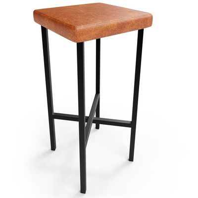 Kit 05 Banquetas Alta Bar Cozinha Sala De Jantar Preto Stella L02 Couríssimo Camel - Lyam Decor