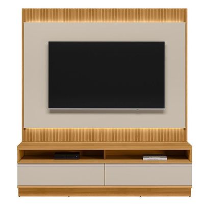 Rack Para Sala Com Painel Para Tv 70 Pol Led 180cm Spencer L05 Tauari Off White Fosco - Lyam Decor