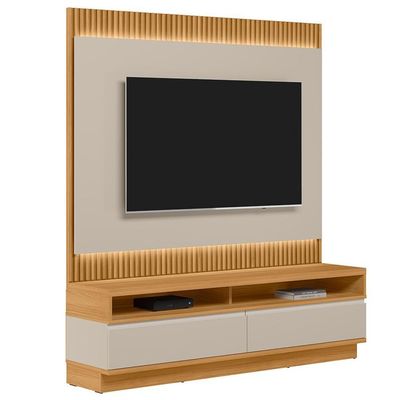 Rack Para Sala Com Painel Para Tv 70 Pol Led 180cm Spencer L05 Tauari Off White Fosco - Lyam Decor