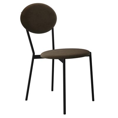 Kit 08 Cadeiras Estofada Para Sala De Jantar Azuri Preto C01 Veludo Marrom Sand - Lyam Decor