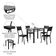Conjunto De Mesa Sala De Jantar Sara Com 4 Cadeiras Tubular Granito 1,20m Artefamol Preto