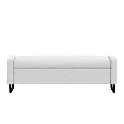 Recamier Bau Paris Base De Metal 1,20m Suede Branco - Inova Decorações