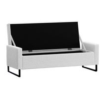 Recamier Bau Paris Base De Metal 1,20m Suede Branco - Inova Decorações