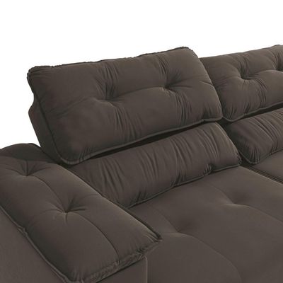 Sofá Cama Kappesberg Stelo Suede Café 230cm