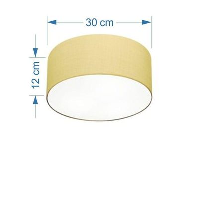 Plafon Para Sala Cilíndrico Sl-3010 Cúpula Cor Algodão Crú