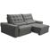 Sofá Retrátil Reclinável Para Sala 3 Lugares 250cm Nebrasca F04 Veludo Cinza Claro - Lyam Decor