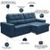 Sofá Retrátil Reclinável Para Sala 3 Lugares 210cm Samir F04 Veludo Azul - Lyam Decor