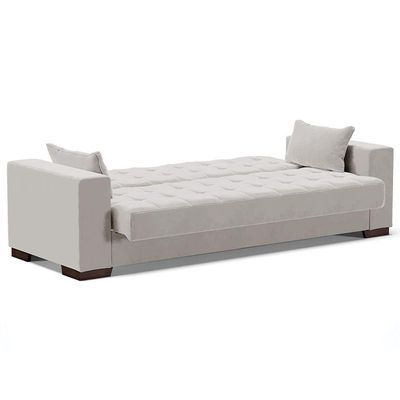 Sofá Cama Decorativo 210Cm Beesley Veludo Cinza - Gran Belo