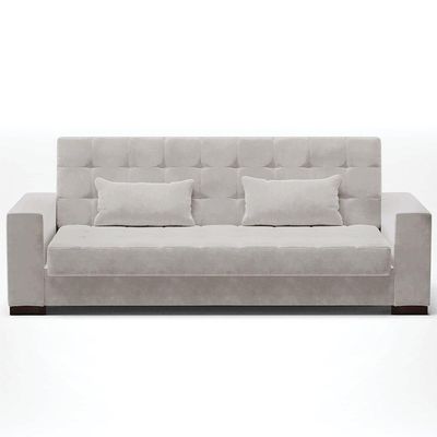 Sofá Cama Decorativo 210Cm Beesley Veludo Cinza - Gran Belo