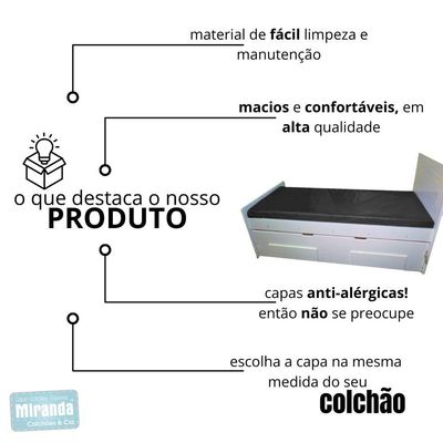 Capa Impermeável Para Colchão Casal Feita Em Napa Hospitalar 138x188x28cm - Cinza