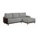 Sofá 5 Lugares Geribá com Chaise Direito Linho Cinza e Preto
