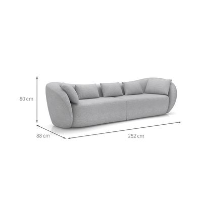 Sofá 4 Lugares Dubai Itacaré Cinza 252 cm