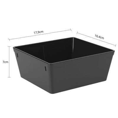 Travessa Retangular Coza Uno 1,4L Preto Saladeira Plástico Restaurantes Self Service