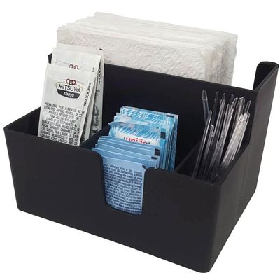 Conjunto 52 Porta Sachês Guardanapos Açúcar Molhos Organizador Bancada Preto Coza