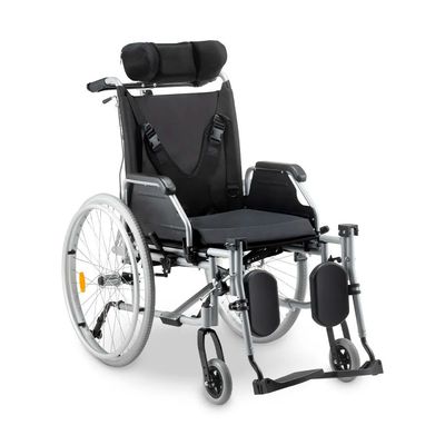 Cadeira de Rodas D700 Reclinável em Alumínio Dobrável até 130 Kg Dellamed 40 / Preto
