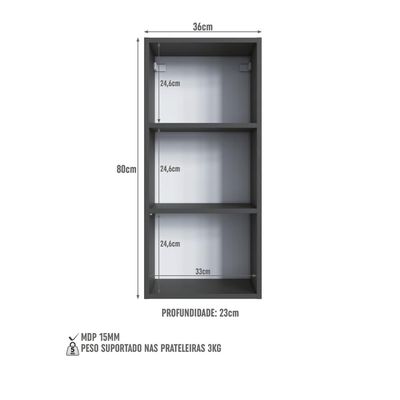 Armário Organizador com 2 Prateleiras e Porta com Espelho