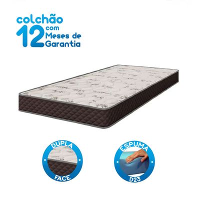 Colchão Solteiro New Sublime Espuma D23 14 x 88 x 188 cm  Marrom/Floral Umaflex Marrom/Floral