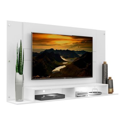 Painel 60´´ com 2 Leds e Nichos Veneza Multimóveis Branco