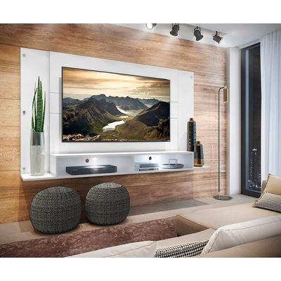 Painel 60´´ com 2 Leds e Nichos Veneza Multimóveis Branco