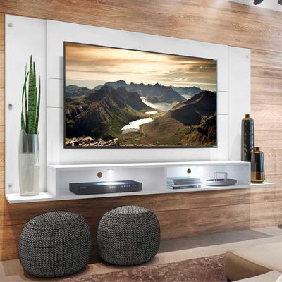 Painel 60´´ com 2 Leds e Nichos Veneza Multimóveis Branco