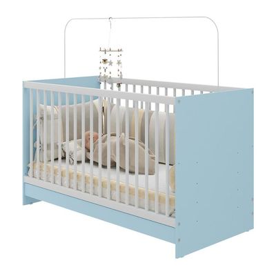 Berço 3 Em 1 Para Colchão 60 X 130 Cm Multimóveis Mp0527g - Azul/branco