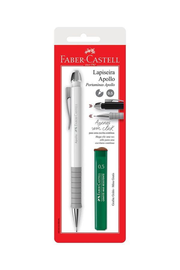 Lapiseira Faber-Castell Apollo Mix 0.5mm com Mina Refil 0.5mm Cores Diversas - Item Sortido