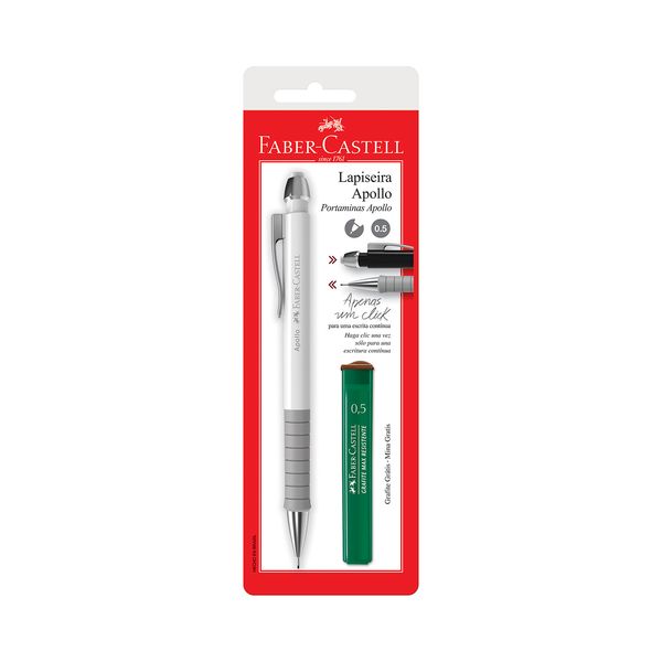 Lapiseira Faber-Castell Apollo Mix 0.5mm com Mina Refil 0.5mm Cores Diversas - Item Sortido Lapiseira Faber-Castell Apollo Mix 0.5mm com Mina Refil 0.5mm Cores Diversas - Item Sortido