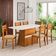Mesa de Jantar Retangular Dobuê Dakar com 6 cadeiras estofadas 80cm de largura Cinamomo/Branco/Bege