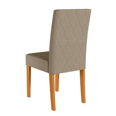 Mesa de Jantar Retangular Poliman Helo com 4 Cadeiras 120 cm de Largura Freijó/Suede Bege