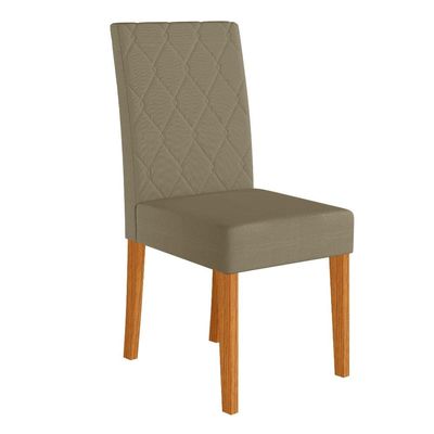 Mesa de Jantar Retangular Poliman Helo com 4 Cadeiras 120 cm de Largura Freijó/Suede Bege