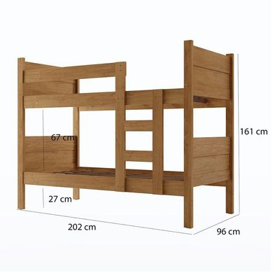 Beliche 100% Mdf Fortaleza - Duas Camas Solteiro Compacta E Moderna Amêndoa Com 2 Colchões