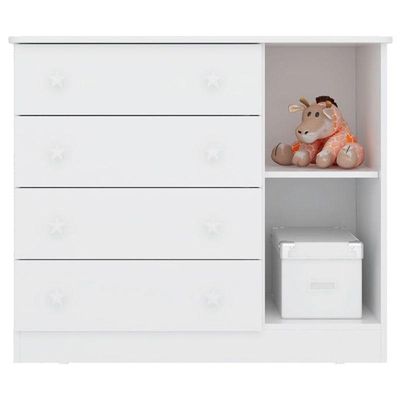 Berço Americano Doce Sonho 100 Com Rodízios E Cômoda 2561 Com Nicho Organizador 3 Gavetas Branco Brilho Com Colchão