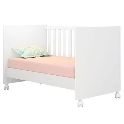 Berço Americano Doce Sonho 100 Com Rodízios E Cômoda 2561 Com Nicho Organizador 3 Gavetas Branco Brilho Com Colchão