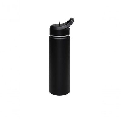 Garrafa Térmica Tramontina Aço Revestido Preta Com Canudo 650ml