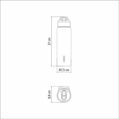 Garrafa Térmica Tramontina Aço Revestido Preta Com Canudo 650ml