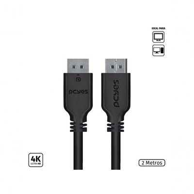 Cabo Displayport Macho Para Displayport Macho 2 Metros V1.2 - Pdpm-2