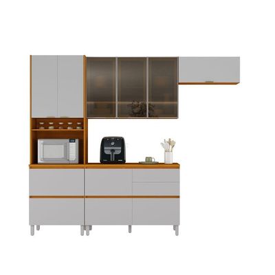Cozinha Completa Itatiaia Lumina 270cm Em Madeira Mdf Cinamomo-fendi