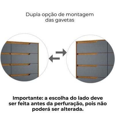 Comoda Georgia 8 Gavetas 147 Cm Moval Freijo Cinza Freijo Cinza