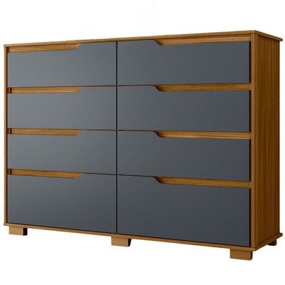 Comoda Georgia 8 Gavetas 147 Cm Moval Freijo Cinza Freijo Cinza