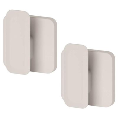 Kit 2 Ganchos de Parede Adesivo Cabideiro 8,5cm Porta Toalha Ganchinhos Pendurar OU Eleve Bege