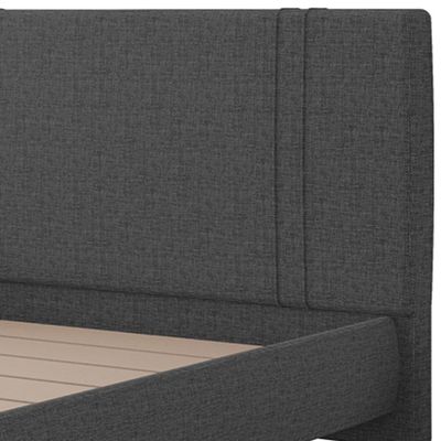 Cama Queen Flutuante Com Cabeceira 160cm Astra S04 Linho Preto - Lyam Decor