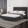 Cama Queen Flutuante Com Cabeceira 160cm Astra S04 Linho Preto - Lyam Decor
