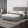 Cama Casal Flutuante Com Cabeceira 140cm Astra S04 Linho Cinza - Lyam Decor