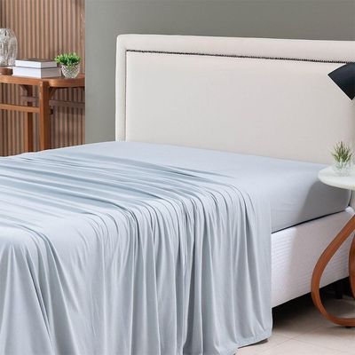 Lençol De Cima Avulso Minimal Liso King 01 Peça Malha 100% Algodão - Cinza