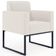 Kit 02 Poltronas Decorativas para Sala e Recepção Base Fixa De Metal Helô L02 Linho Cru - Lyam Decor