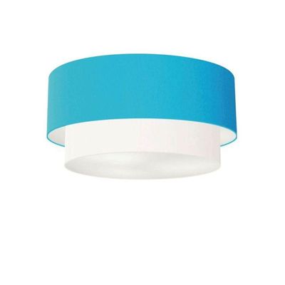 Plafon Para Banheiro Cilíndrico Sb-3017 Cúpula Cor Azul Turquesa Branco