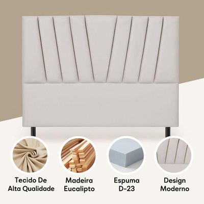 Cabeceira Estofada Solteiro 90 Cm Joana Em Suede Com Frame Terracota